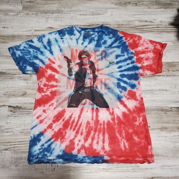 Hans Solo Star Wars Tye Dye Adult Shirt Size Large Spiral Hand Dyed - Picture 1 of 3